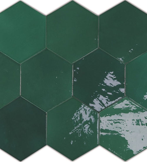 Wandtegel Wow  Zellige Hexa Emerald 10,8x12,4 cm