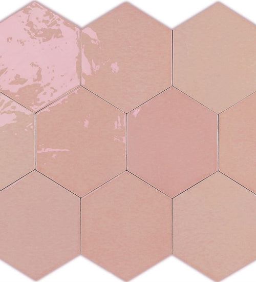 Wandtegel Wow  Zellige Hexa Pink 10,8x12,4 cm