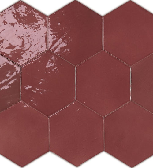 Wandtegel Wow  Zellige Hexa Wine 10,8x12,4 cm