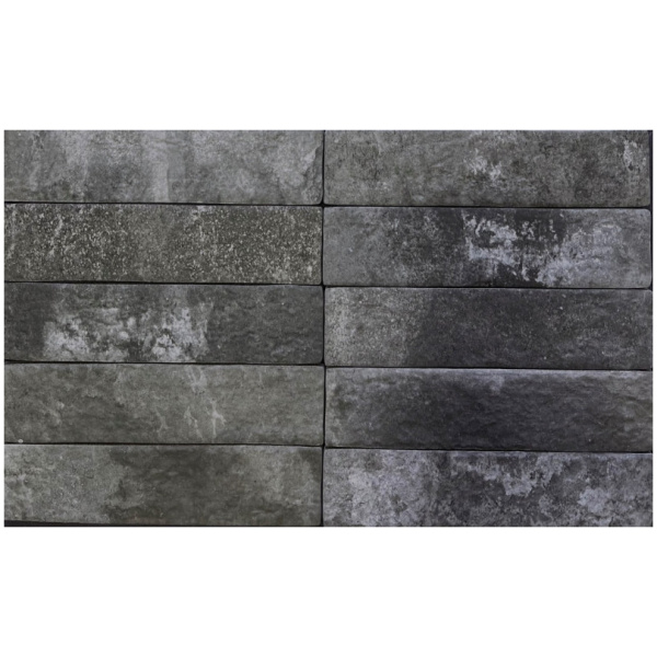 Vloertegel Geo Tiles Tribeca 6x25cm zwart mat